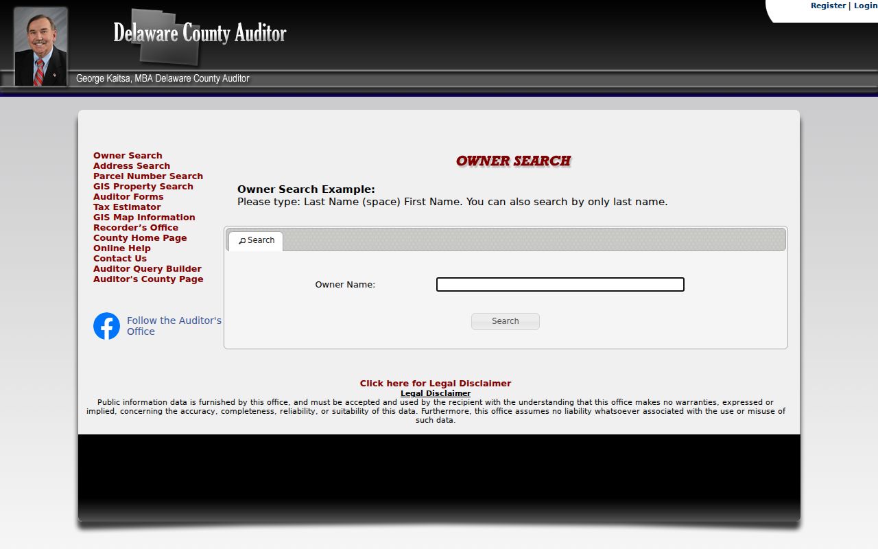 Liberty Township residents directory Delaware County Auditor owner search