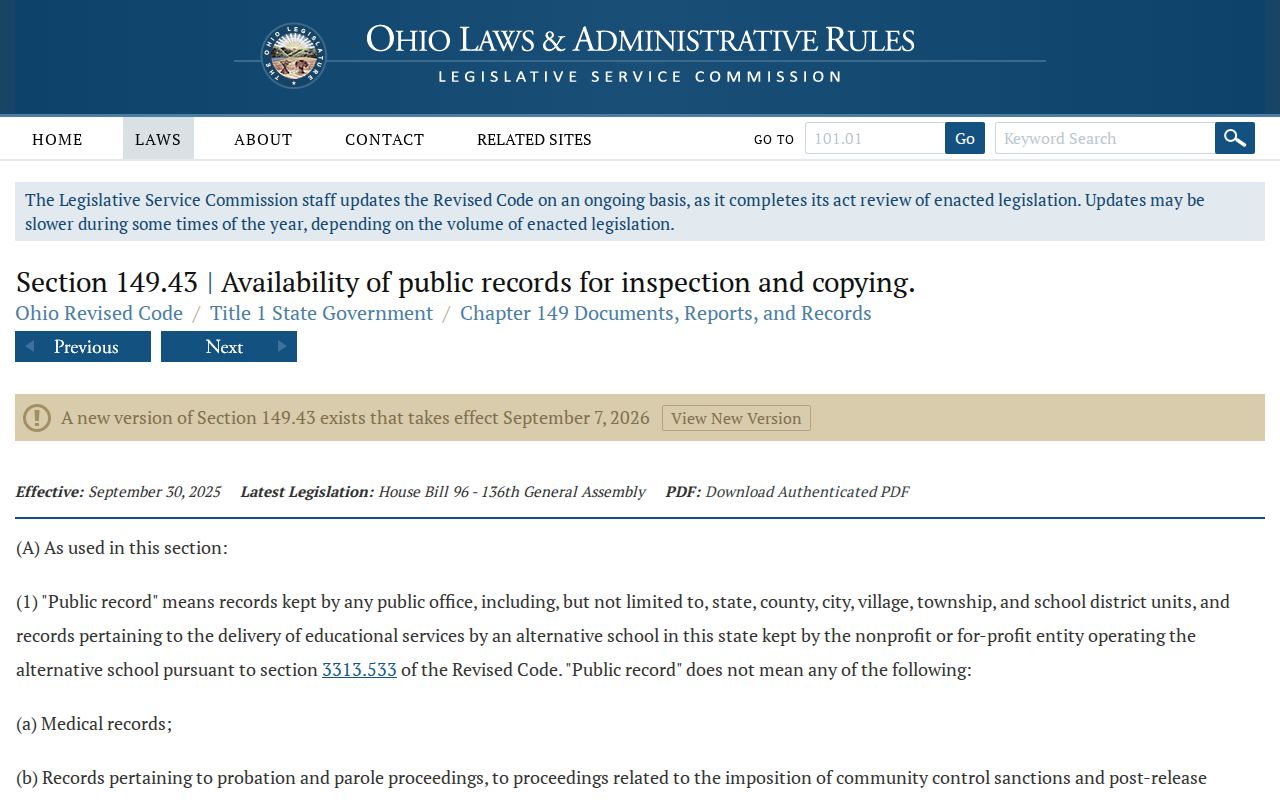 Liberty Township residents directory Ohio Public Records Act source