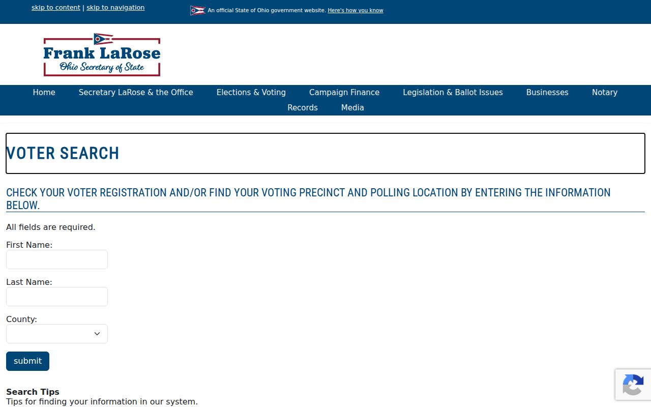 Liberty Township residents directory Ohio voter lookup fields