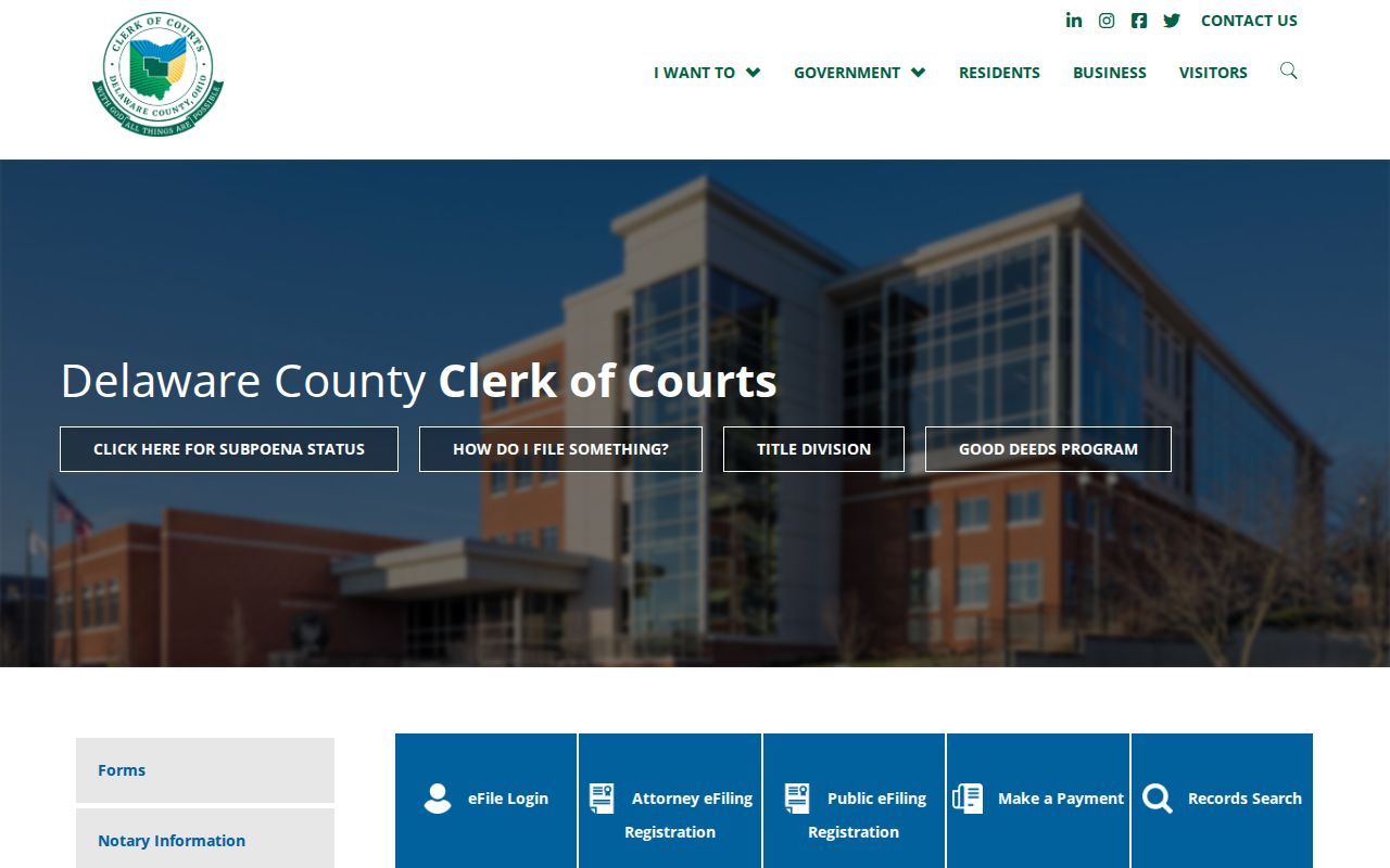 Liberty Township resident lookup Delaware County Clerk of Courts page