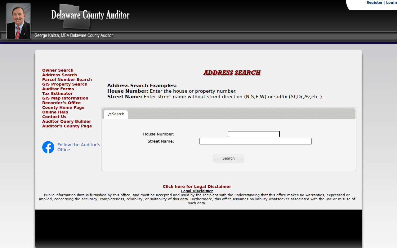 Liberty Township street directory Delaware County Auditor address search